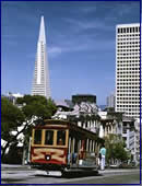 Downtown San Francisco and Cable Car