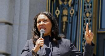 London Breed speaking at City Hall