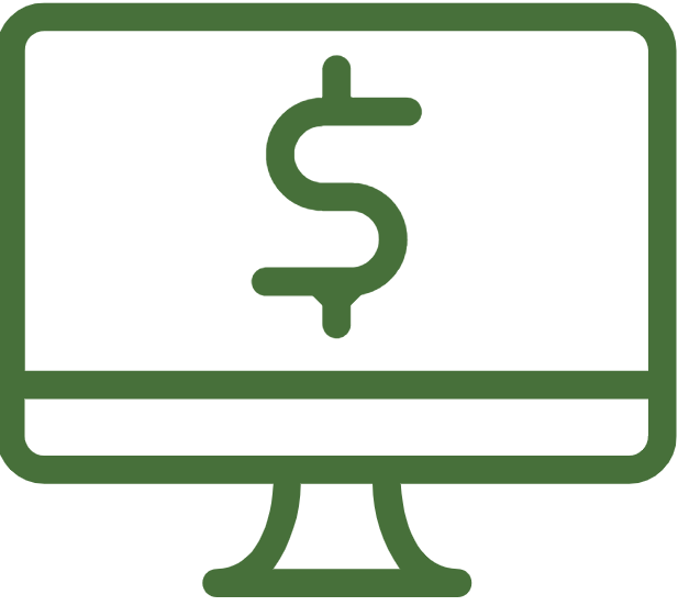 computer with money sign