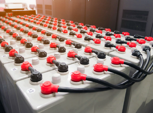 rows of backup batteries