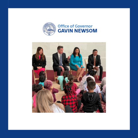 CA State Treasurer Fiona Ma, Governor Gavin Newsom, San Francisco Mayor London Breed, and San Francisco Treasurer José Cisneros with students