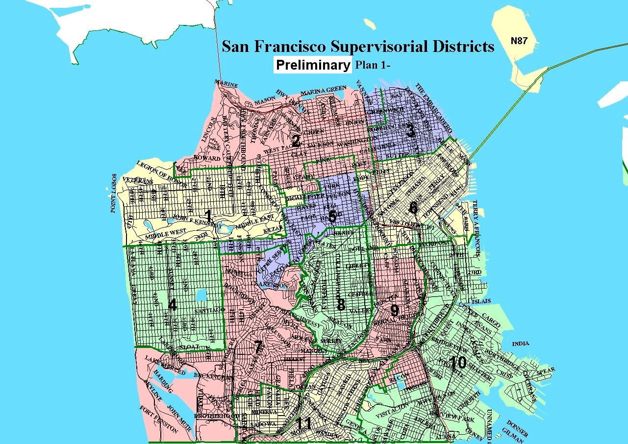 City And County Of San Francisco Sf District Maps Data