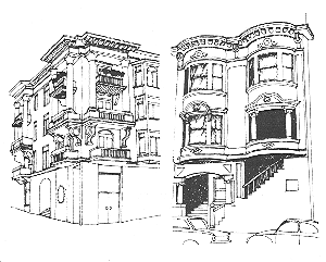 richly detailed building facades