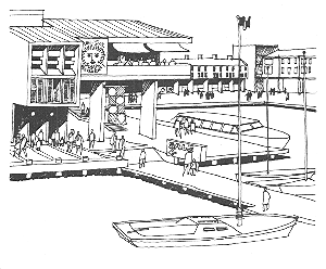 drawing of a marina