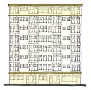 building with clearly delineated top, middle and bottom sections